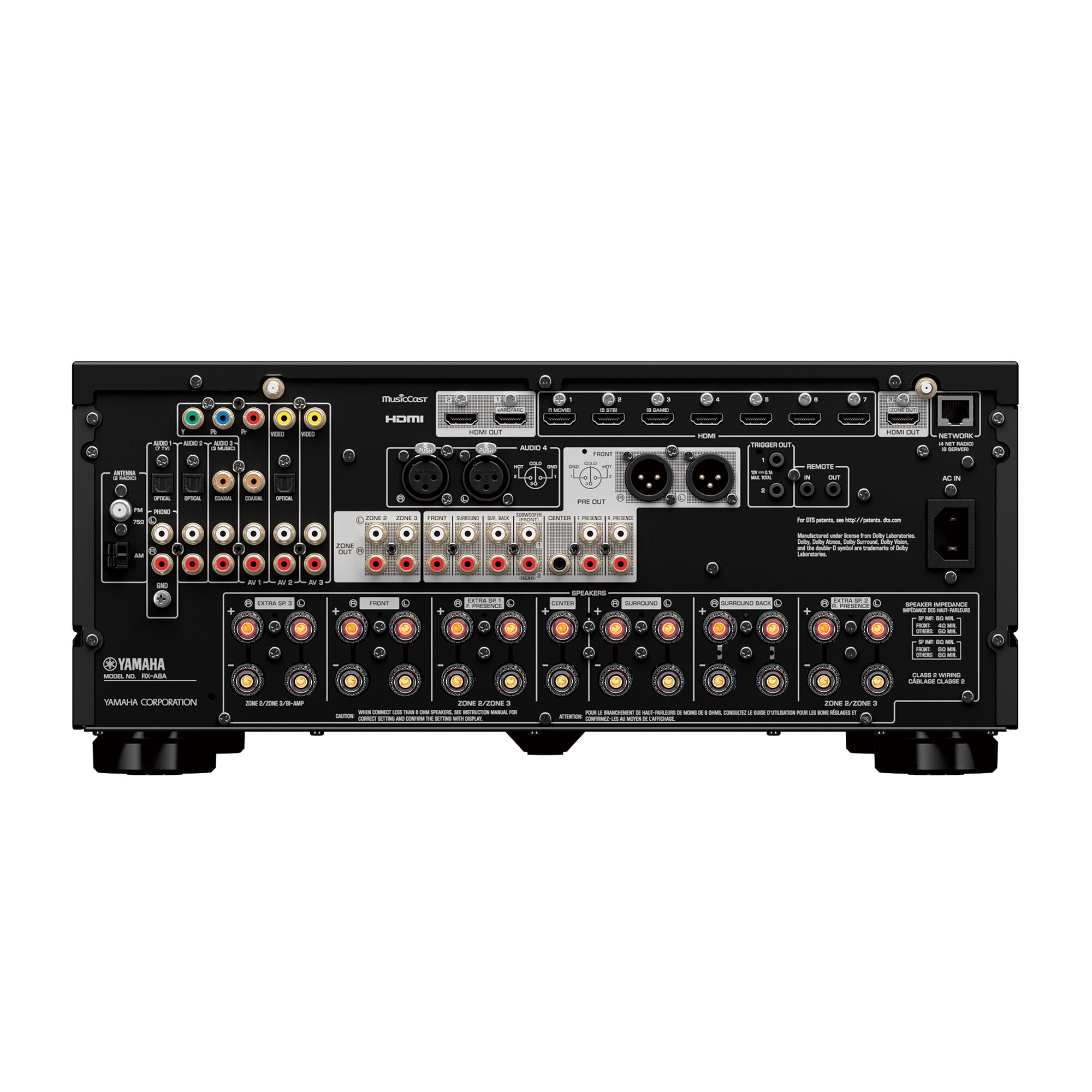 Yamaha RX-A8A 11.2 150W 8K házimozi erősítő, fekete - Image 4